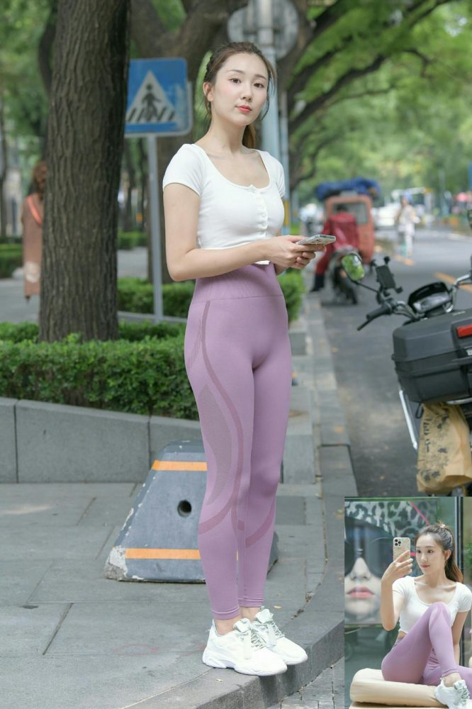 图片[5]-香芋色瑜伽裤高马尾漂亮女孩J2206 545P1V-19.1GB-草莓街拍