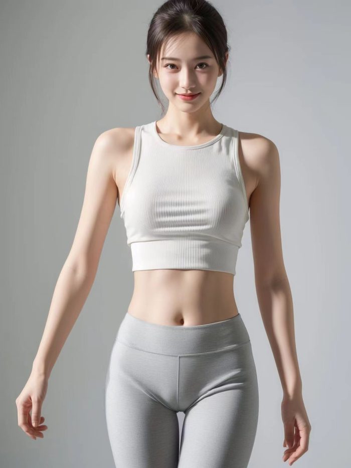 AI瑜伽裤清纯妹子系列图-草莓街拍