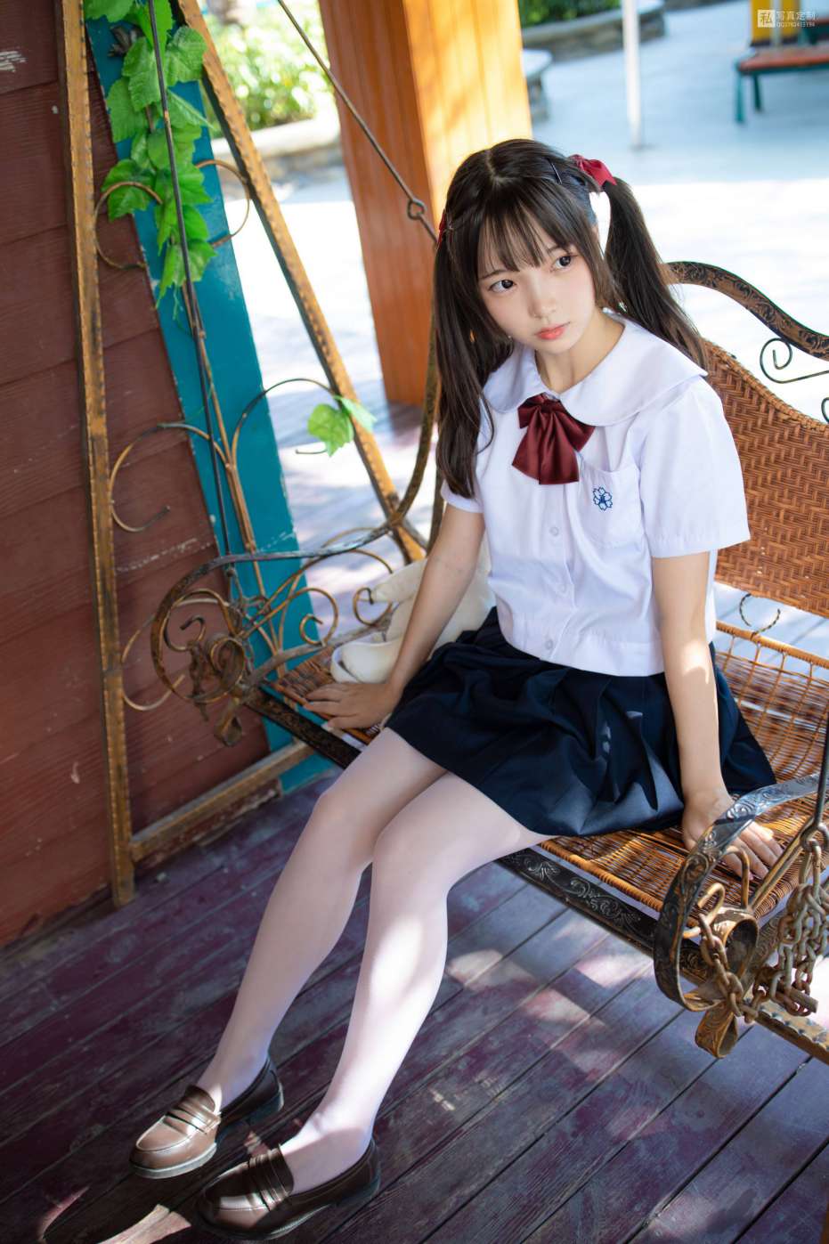 图片[3]-眼神好清澈的双马尾白丝女孩【75P】20019-草莓街拍